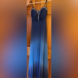 Blue ombré evening dress NWT